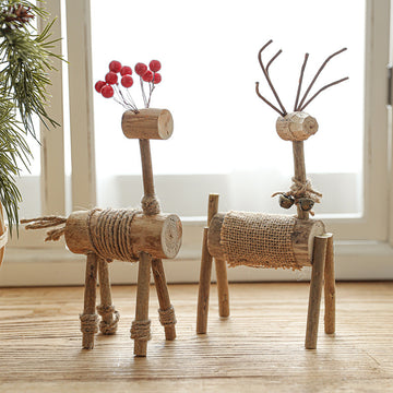 Christmas Wooded Deer Ornament